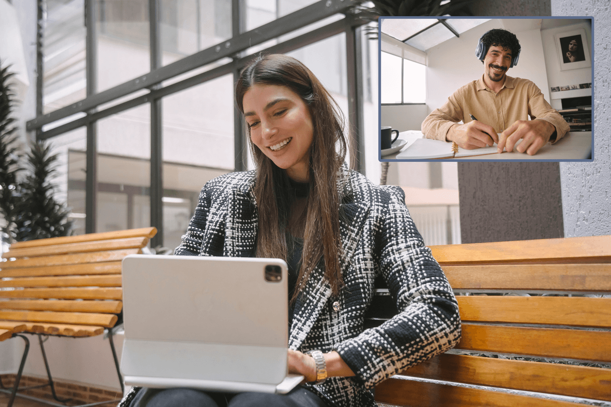 Learner in a live AI coaching session